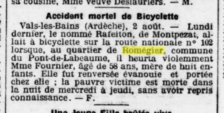 1912-03-AOU Acident bicyclette mortel mme Fournier - Le Petit Marseillais.webp